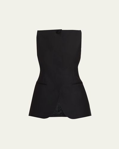 Brioni High-Neck Satin Wool Single-Breasted Vest