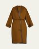 Brioni Leather-Trim Cashmere Oversized Wrap Coat - 1