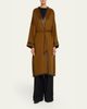 Brioni Leather-Trim Cashmere Oversized Wrap Coat - 4