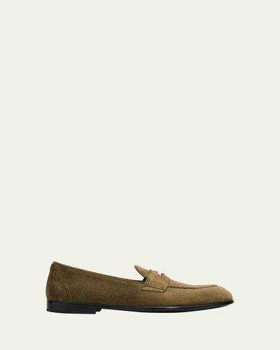Brioni Men's Appia Suede Penny Loafers