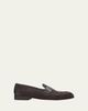 Brioni Men's Appia Woven Leather Penny Loafers - 1