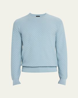 Brioni Men's Basketweave Crew Sweater