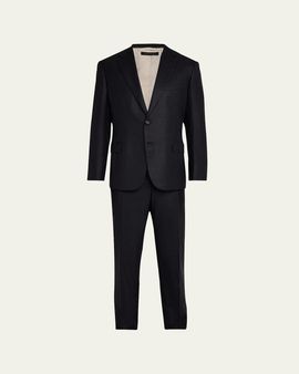 Brioni Men's Brun Pinstripe Escorial Wool Suit
