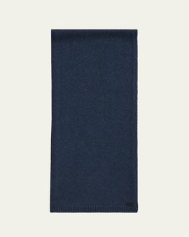 Brioni Men's Cashmere Knit Leather-Label Scarf