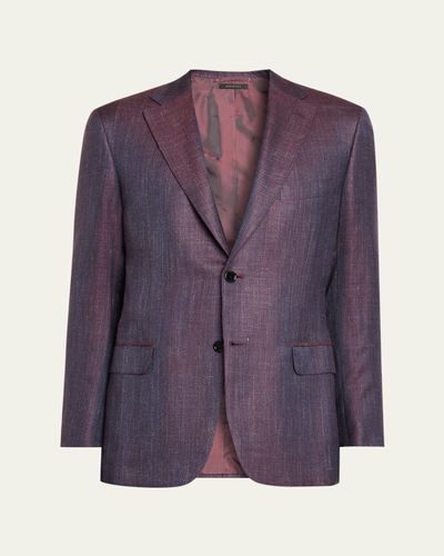 Brioni Men's Chevron Cashmere Single-Breasted Sport Coat