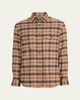 Brioni Men's Cotton Flannel Plaid Button-Down Shirt - 1