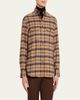 Brioni Men's Cotton Flannel Plaid Button-Down Shirt - 8