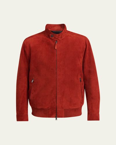 Brioni Men's Leather Stand-Collar Blouson