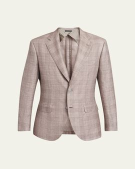 Brioni Men's Linen, Cashmere and Silk Plaid Sport Coat