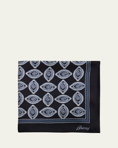 Brioni Men's Medallion Silk Pocket Square