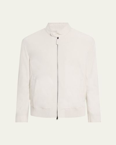 Brioni Men's Nubuck Leather Full-Zip Blouson