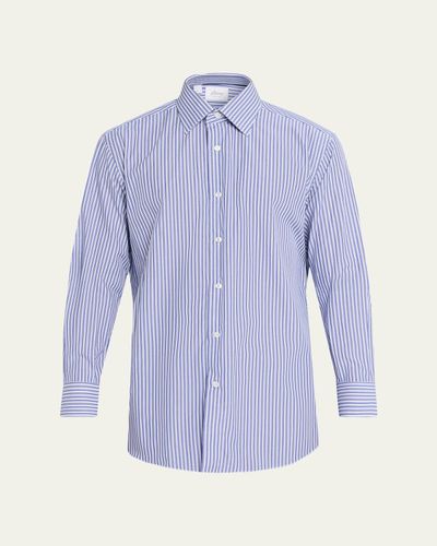 Brioni Men's Pinstripe Cotton Sport Shirt