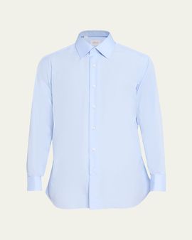 Brioni Men's Solid Cotton French-Cuff Sport Shirt
