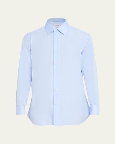 Brioni Men's Solid Cotton French-Cuff Sport Shirt