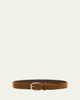 Brioni Men's Suede Round-Buckle Belt - 1