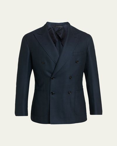 Brioni Men's Wool Herringbone Double-Breasted Sport Coat