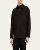 Brioni Men's Wool Herringbone Overshirt - 4