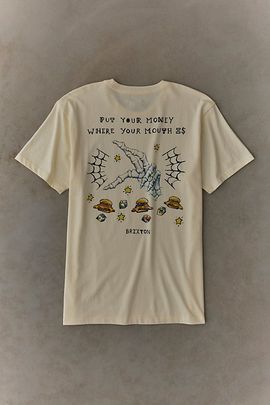 Brixton Brixton Burger She Wrote Graphic Tee in Cream, Men's at Urban Outfitters