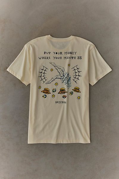 Brixton Brixton Burger She Wrote Graphic Tee in Cream, Men's at Urban Outfitters