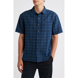 Brixton Brixton Cru Plaid Linen Blend Short Sleeve Shirt