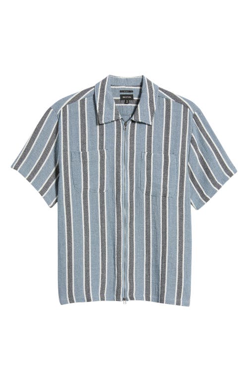 Brixton Brixton Dexter Textured Striped Zip Shirt