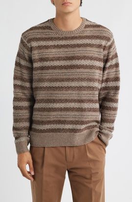 Brixton Brixton Midnight Stripe Crewneck Sweater