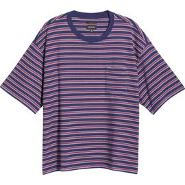 Brixton Brixton Poolside Stripe Boxy Cotton Piqué Cropped T-Shirt