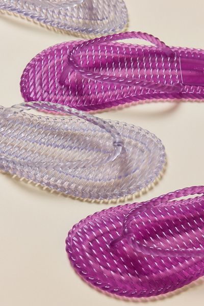 Brizza Arezzo Brizza Arezzo Rope Walk Jelly Flip Flop Sandals in Purple, Women's at Urban Outfitters