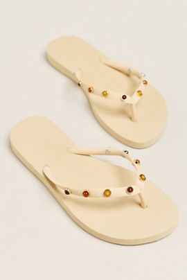 Brizza Arezzo Embellished Flip-Flop Sandals