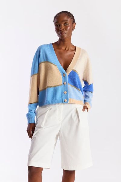 Brodie Pure Cashmere Brodie Pure Cashmere Abstract Scenic 100% Cashmere Cardigan