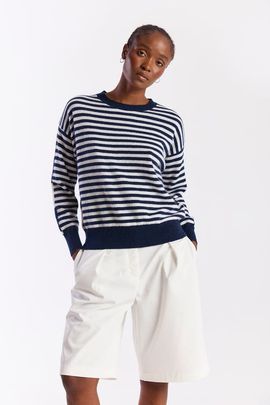 Brodie Pure Cashmere Brodie Pure Cashmere Beach Stripe Cashmere Sweater