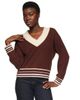 Brodie Pure Cashmere Brodie Pure Cashmere Stitchy Trim V-Neck Sweater - 1