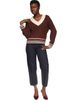 Brodie Pure Cashmere Brodie Pure Cashmere Stitchy Trim V-Neck Sweater - 5