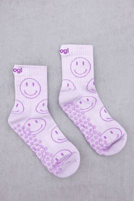 Brogi Yoga Brogi Yoga Smiley Grip Pilates Socks in Lavender, Women's at Urban Outfitters