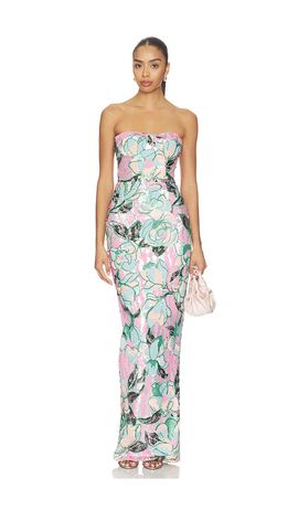 Bronx And Banco - Eva Embroidered High-Low Illusion Midi Dress Bronx And Banco - Eva Embroidered High-Low Illusion Midi Dress