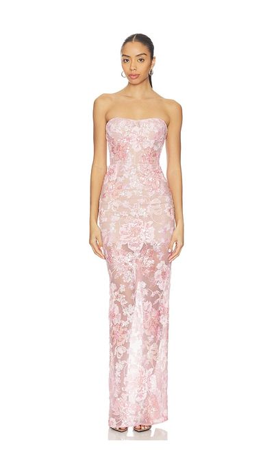 Bronx and Banco Bronx and Banco Capri Sequin Dahlia Strapless Maxi Dress