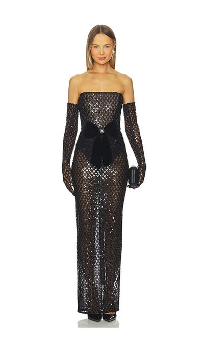 chinese dress ladies Beautiful Farah Maxi Dress with Floral Details – Shop Zareen main image 0