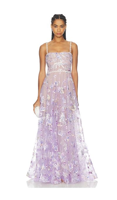 Bronx and Banco Bronx and Banco Midnight Embroidered Floral Gown