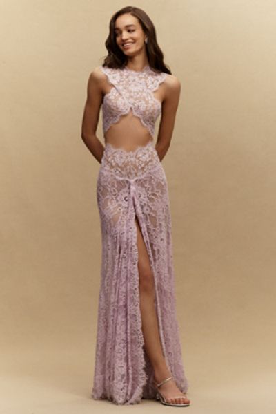 Bronx and Banco Naia Silk Lace Cutout Gown
