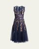 Bronx and Banco Saba Leaf-Appliqué Lace Midi Dress - 1