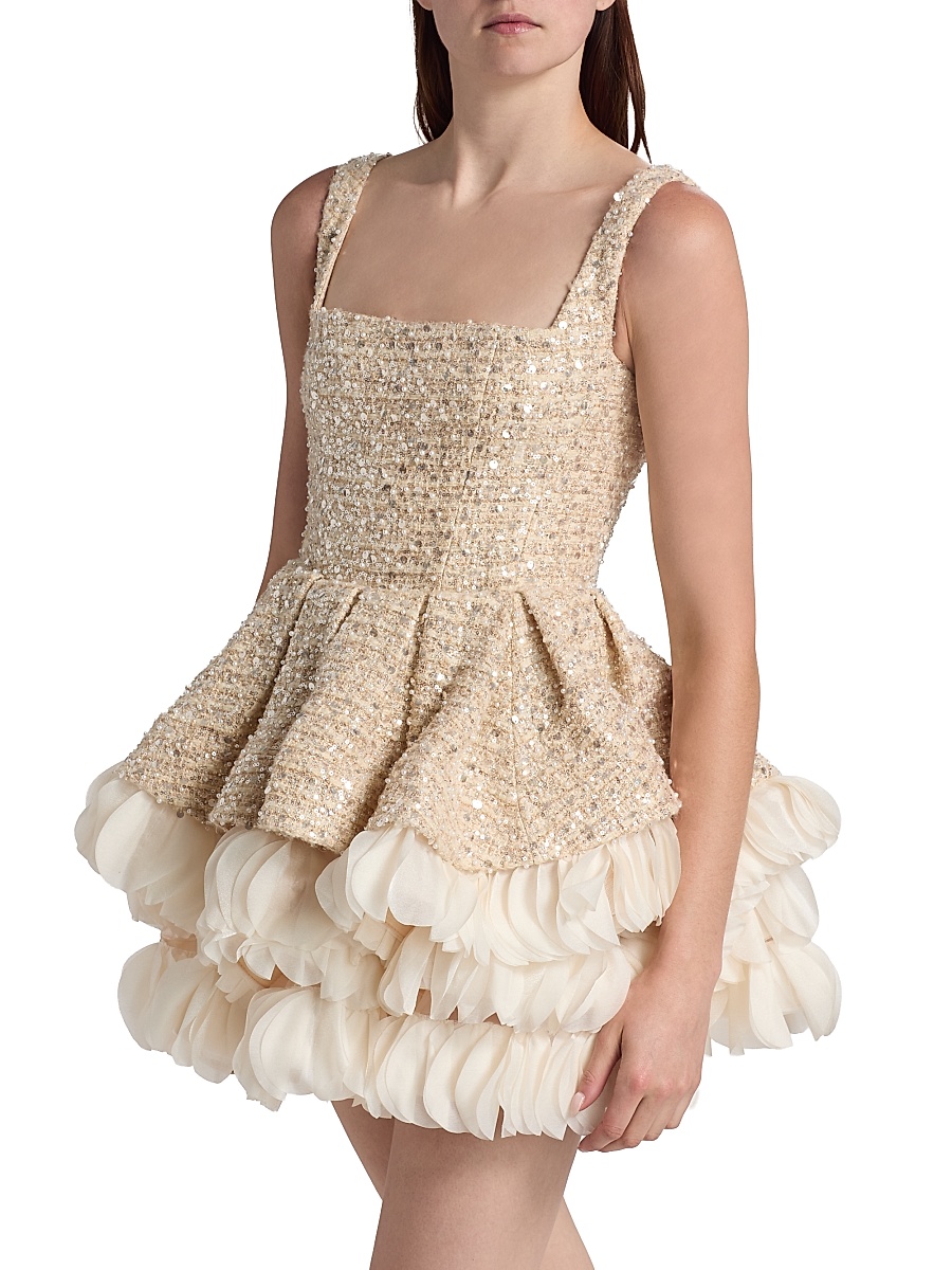 catalina mini dress bronx and banco Bronx Banco Catalina Ruffled Satin Minidress