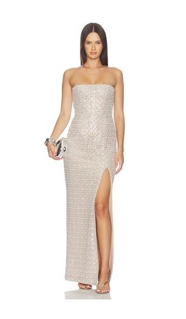 Bronx Banco Bronx Banco Allegra Pearl Veronica Maxi Dress With Slit