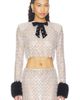 Bronx Banco Bronx Banco Embellished Crop Top With Faux Fur Cuffs - 1