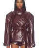 Bronx Banco Bronx Banco Faux Leather Croc Embossed Belted Jacket - 1
