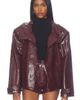 Bronx Banco Bronx Banco Faux Leather Croc Embossed Belted Jacket - 2
