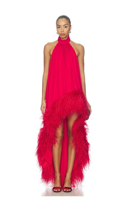 Bronx Banco Bronx Banco Halter Neck Feather Gown