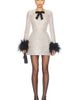 Bronx Banco Bronx Banco Long Sleeve Embellished Mini Dress With Feather Cuffs - 1
