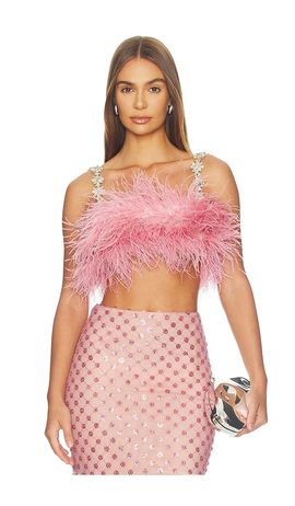 Bronx Banco Bronx Banco Madeline Diamond Feather Crop Top