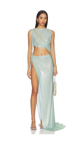 Bronx Banco Bronx Banco Morocco Sleeveless Cutout Diamond Gown