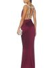 Bronx Banco Bronx Banco Silky Cowl Neck Gown With Diamond Embellished Back - 1